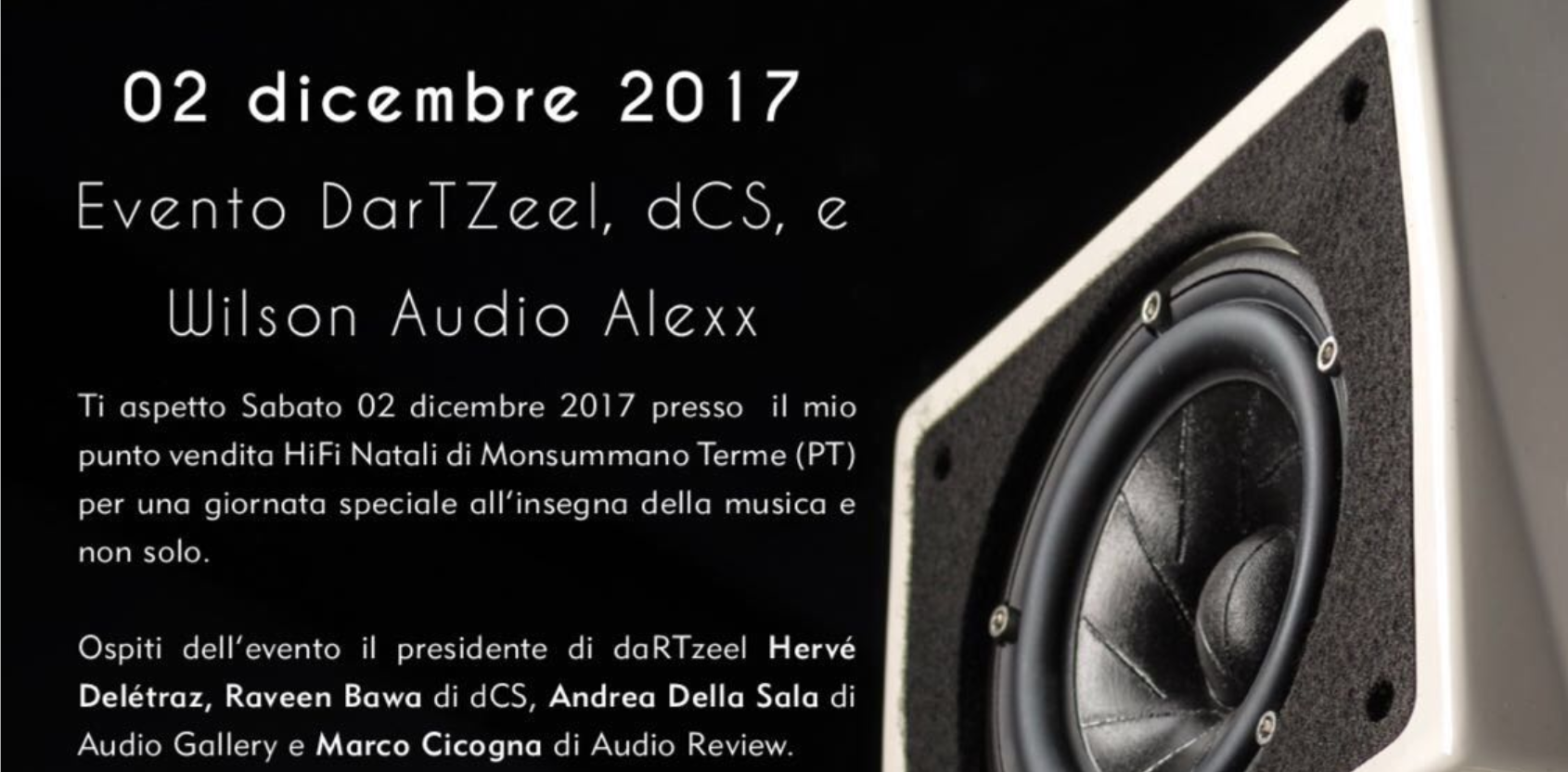 Evento DarTZeel – DCS & Wilson Audio Alexx – 02 dicembre 2017
